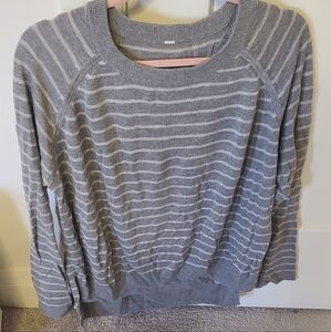 lululemon athletica Gray Striped Sweater